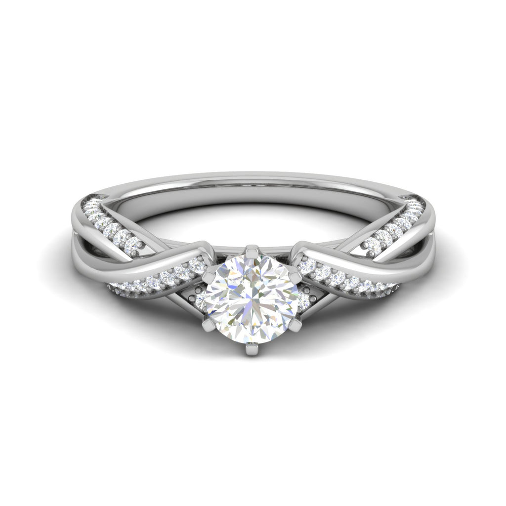 0.30 cts Solitaire Diamond Twisted Shank Platinum Ring JL PT RP RD 119   Jewelove.US