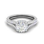 Load image into Gallery viewer, 0.50cts Solitaire Halo Diamond Split Shank Platinum Ring JL PT WB573E   Jewelove.US
