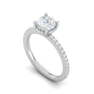 0.50cts Solitaire  Diamond Shank Platinum Ring   Jewelove.US