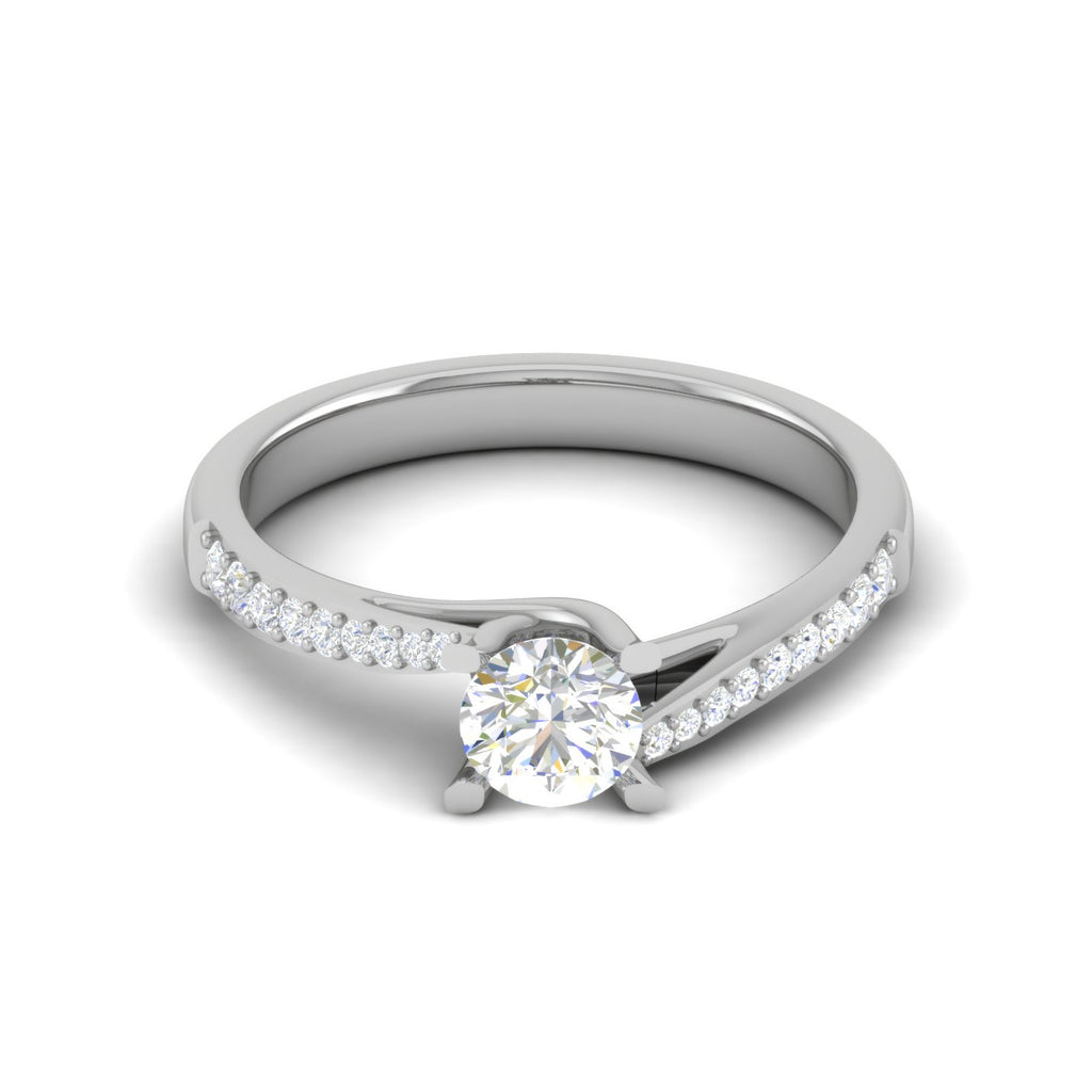 0.30 cts Solitaire Diamond Split Shank Platinum Ring JL PT RP RD 133   Jewelove.US