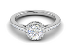 Load image into Gallery viewer, 0.50 cts Solitaire Halo Diamond Shank Platinum Ring JL PT RH RD 114   Jewelove.US
