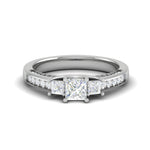 Load image into Gallery viewer, 0.30cts. Princess Cut Diamond Split Shank Platinum Ring JL PT RP PR 213   Jewelove.US
