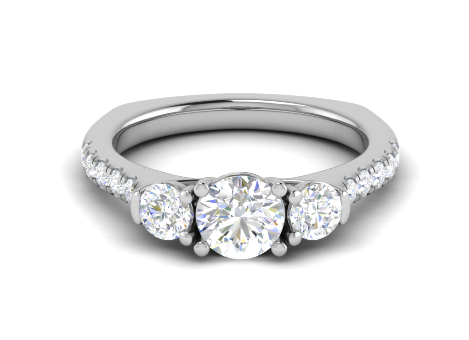 1.00 cts Platinum Solitaire Diamond Shank Ring JL PT R3 RD 145  Default-Title Jewelove.US