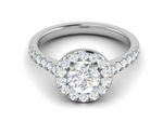Load image into Gallery viewer, 1.00 cts Solitaire Halo Diamond Shank Platinum Ring JL PT RH RD 103   Jewelove.US
