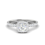 Load image into Gallery viewer, 0.50 cts Solitaire Halo Diamond Shank Platinum Ring JL PT RH RD 185   Jewelove.US
