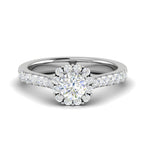 Load image into Gallery viewer, 0.50 cts Halo Diamond Shank Solitaire Platinum Ring JL PT RH RD 143   Jewelove.US
