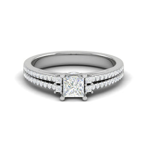 0.30cts. Princess Cut Diamond Split Shank Platinum Solitaire Engagement Ring JL PT DR1430M   Jewelove.US