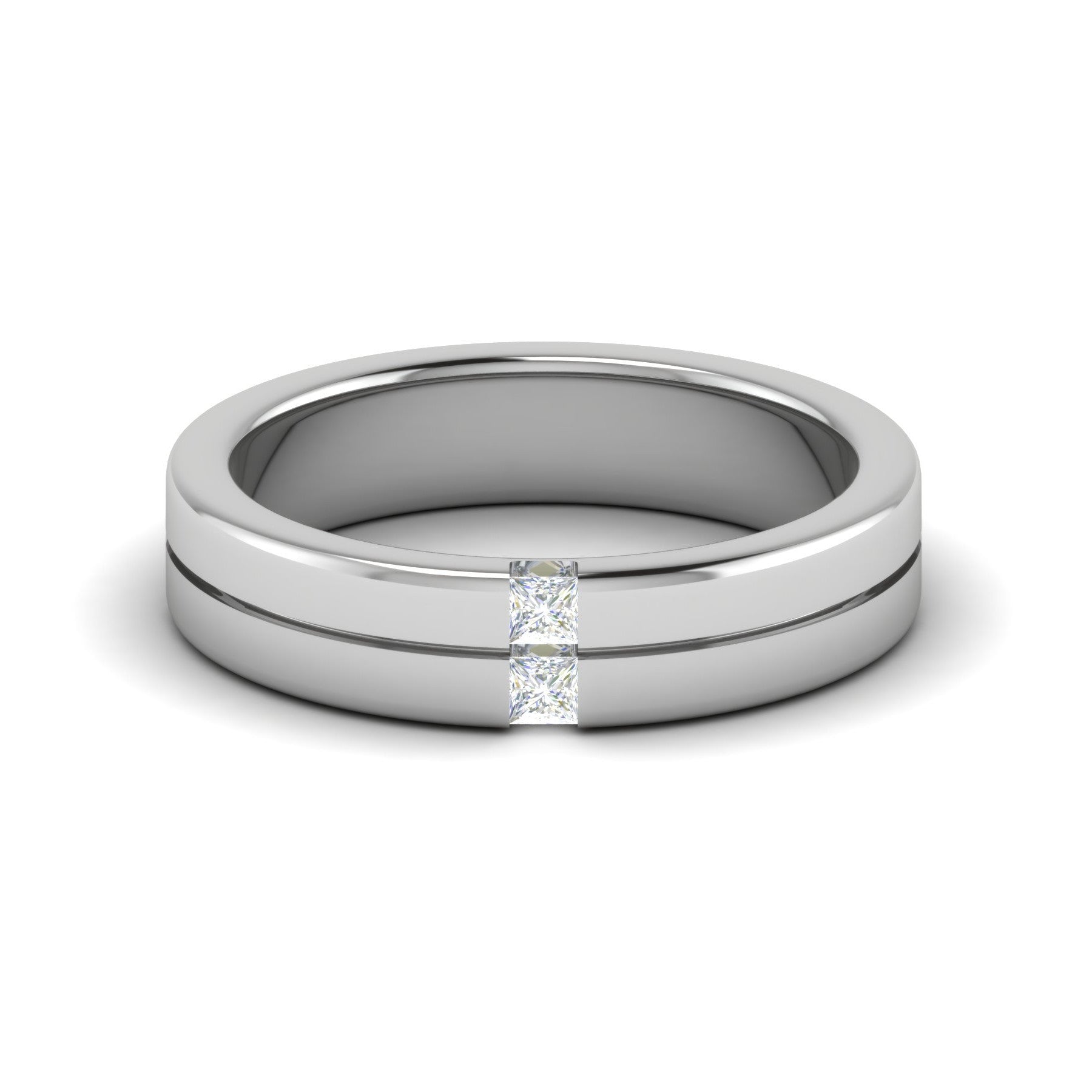 Platinum Unisex Ring with Diamonds JL PT MB PR 135  Women-s-Band-only Jewelove.US