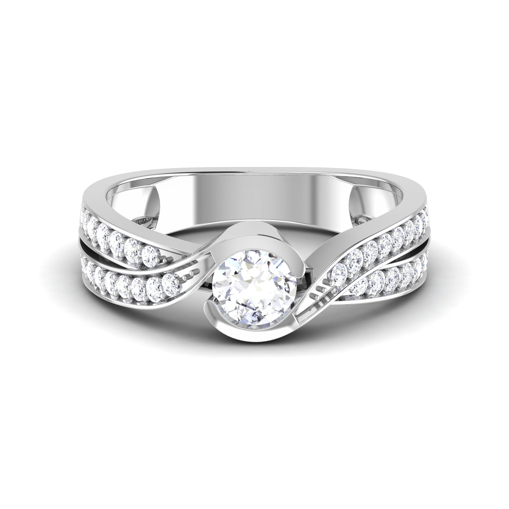 0.30 cts. Solitaire Split Shank Diamond Platinum Engagement Ring for Women JL PT RP PR 131   Jewelove.US