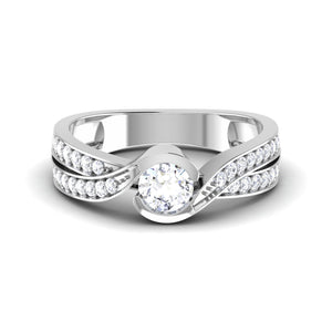 0.30 cts. Solitaire Split Shank Diamond Platinum Engagement Ring for Women JL PT RP PR 131   Jewelove.US