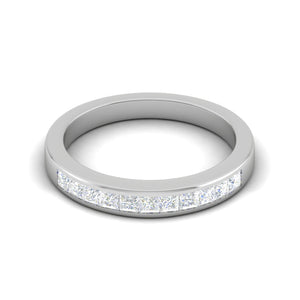 6 Pointer Half Eternity Platinum Princess cut Diamonds Ring for Women JL PT WB PR 142   Jewelove