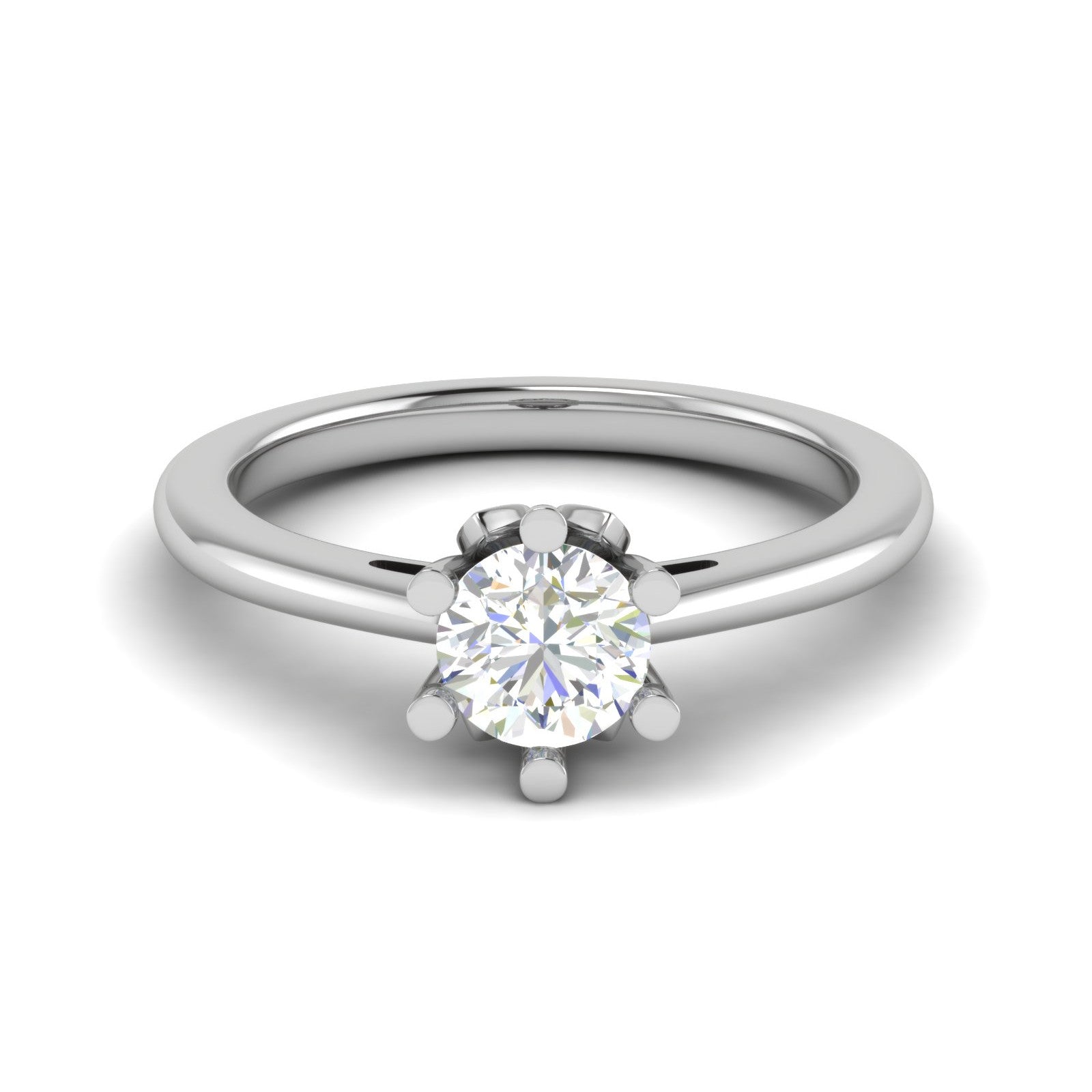 0.70 cts Solitaire 6 Prongs Platinum Ring JL PT RS RD 114   Jewelove.US