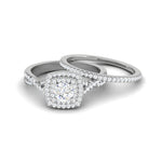 Load image into Gallery viewer, 0.30 cts Solitaire Double Halo Diamond Twisted Shank Platinum Ring JL PT MHD277   Jewelove.US
