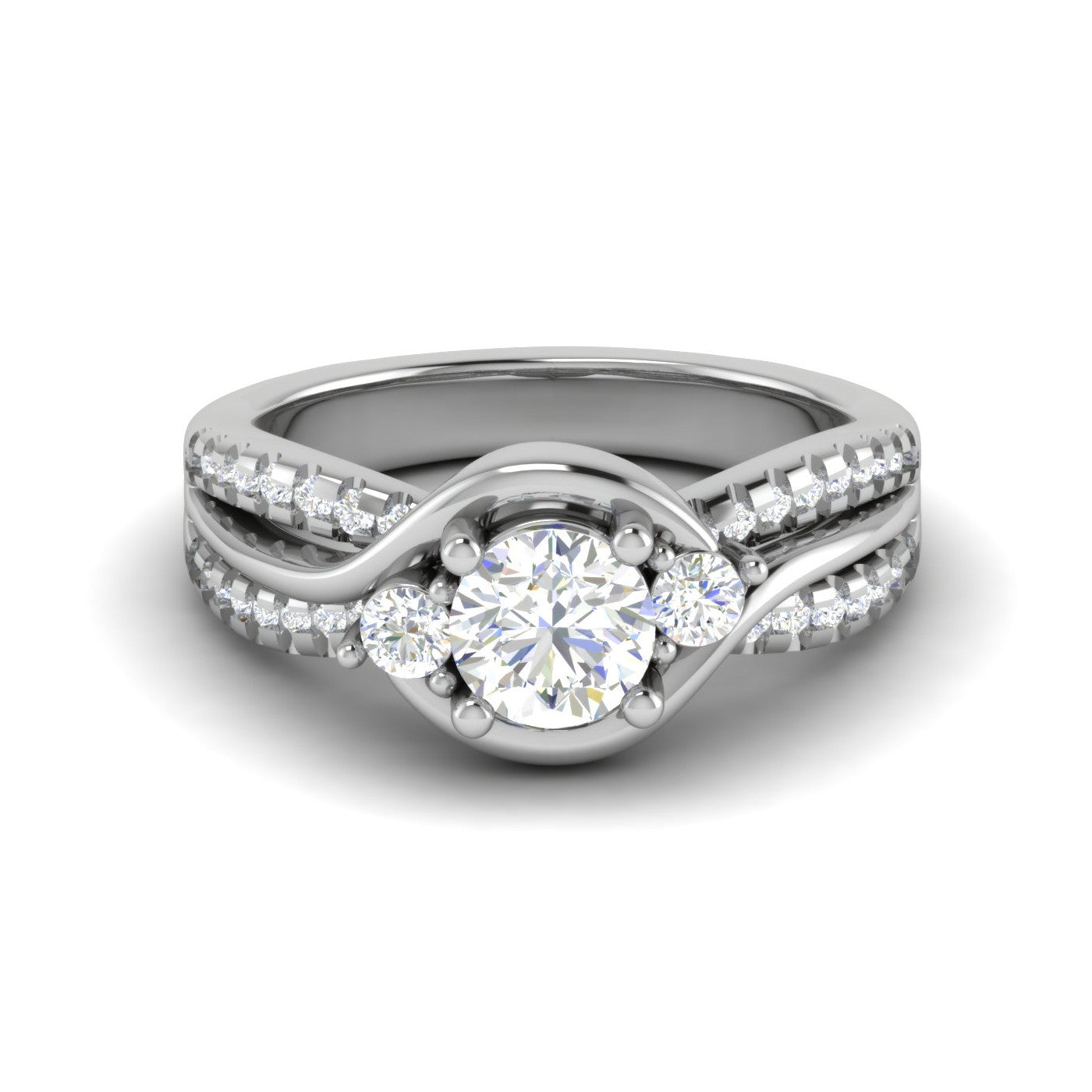 0.30 cts. Solitaire Platinum Split Shank Diamond Engagement Ring JL PT WB6002E   Jewelove