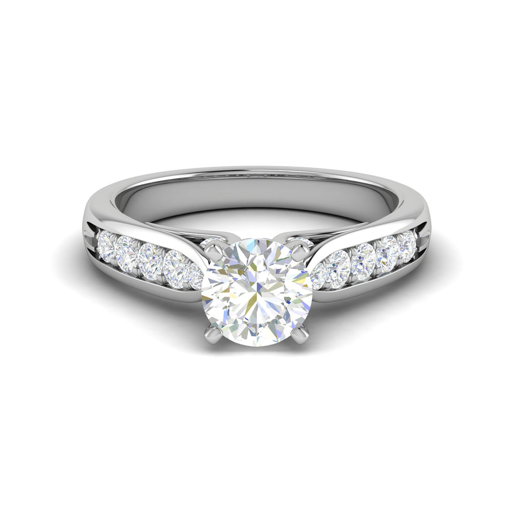 0.50cts Solitaire Diamond Shank Platinum Ring JL PT WB5799E   Jewelove.US