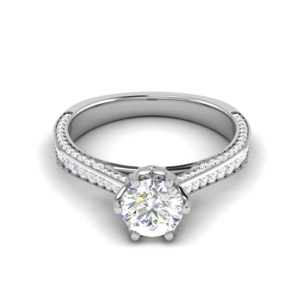 0.30 cts Solitaire Split Diamond Shank Platinum Ring for Women JL PT RV RD 109   Jewelove