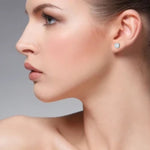 Load image into Gallery viewer, Platinum Solitaire Halo Earrings JL PT E SE RD 107   Jewelove
