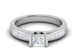 Load image into Gallery viewer, 0.50 cts Princess Cut Solitaire Diamond Shank Platinum Ring JL PT RC PR 195   Jewelove.US
