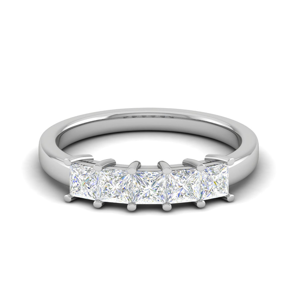 25 Pointer Half Eternity Platinum Princess cut Diamonds Ring for Women JL PT WB PR 138  GH-VVS Jewelove