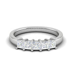 Load image into Gallery viewer, 25 Pointer Half Eternity Platinum Princess cut Diamonds Ring for Women JL PT WB PR 138  GH-VVS Jewelove
