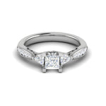 Load image into Gallery viewer, 0.50cts Princess Cut Solitaire with Pear Diamond Platinum Ring JL PT RV PR 124   Jewelove.US
