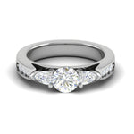 Load image into Gallery viewer, 0.70 cts Solitaire with Pear Cut Diamond Accents Platinum Ring JL PT R3 RD 102   Jewelove.US
