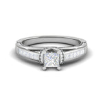 Load image into Gallery viewer, 0.30 cts. Princess Cut Diamond Split Shank Platinum Solitaire Engagement Ring JL PT RP PR 206   Jewelove.US

