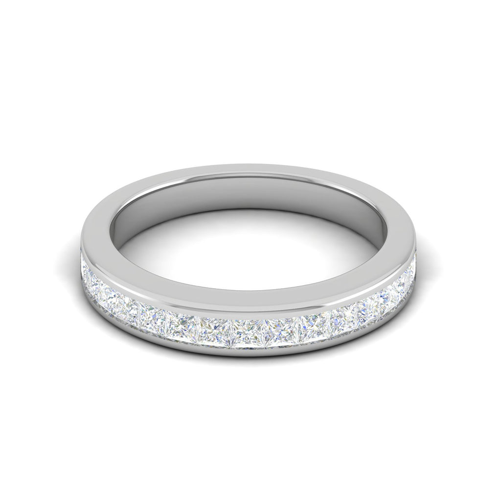 7 Pointer Half Eternity Platinum Princess cut Diamonds Ring for Women JL PT WB PR 108  GH-VVS Jewelove