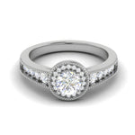 Load image into Gallery viewer, 0.50 cts Solitaire Halo Diamond Shank Platinum Ring JL PT RH RD 202   Jewelove.US
