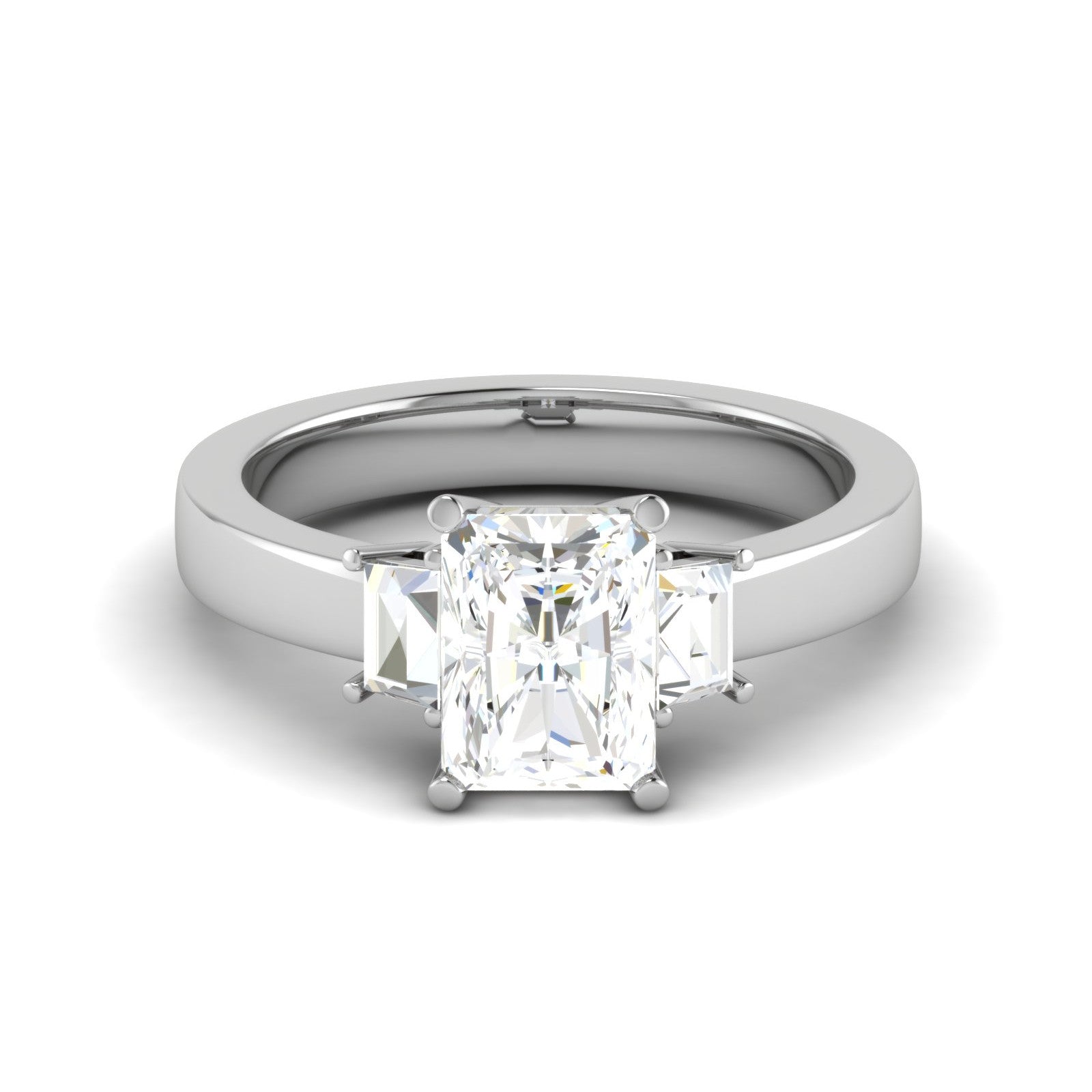 0.70cts Emerald Cut Solitaire Diamond Platinum Ring JL PT RETSS1241   Jewelove.US