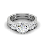 Load image into Gallery viewer, 0.30 cts Solitaire Halo Diamond Split Shank Platinum Ring JL PT RH RD 302   Jewelove.US
