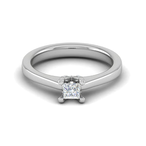 0.15 cts. Princess Cut Solitaire Diamond Platinum Engagement Ring JL PT MHD273EG   Jewelove.US