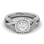 Load image into Gallery viewer, 0.30 cts Solitaire Double Halo Diamond Twisted Shank Platinum Ring JL PT RP RD 204-A   Jewelove.US
