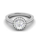 Load image into Gallery viewer, 0.70 cts Halo Diamond Shank Solitaire Platinum Ring JL PT RH RD 150   Jewelove.US
