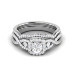 Load image into Gallery viewer, 0.50cts Solitaire Halo Diamond Twisted Shank Platinum Ring JL PT RV RD 163   Jewelove
