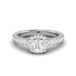 Load image into Gallery viewer, 0.50 cts Solitaire Single Halo Diamond Shank Platinum Ring JL PT RH RD 191   Jewelove.US
