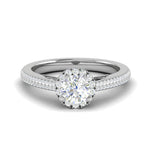 Load image into Gallery viewer, 0.50 cts Solitaire Halo Diamond Split Shank Platinum Ring JL PT RH RD 212   Jewelove.US

