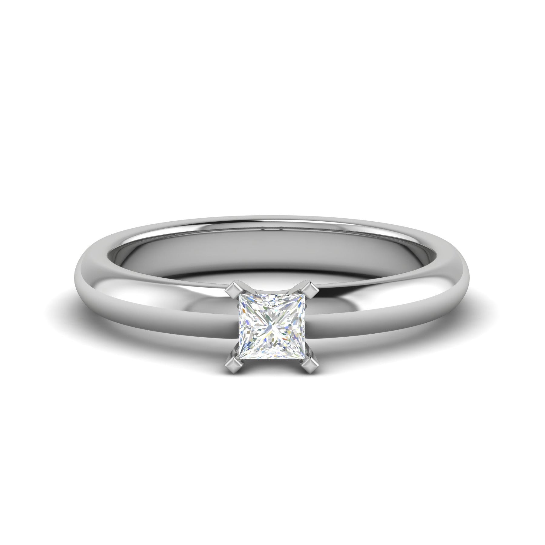 0.30 cts Princess Cut Solitaire Platinum Ring JL PT RS PR 123   Jewelove.US