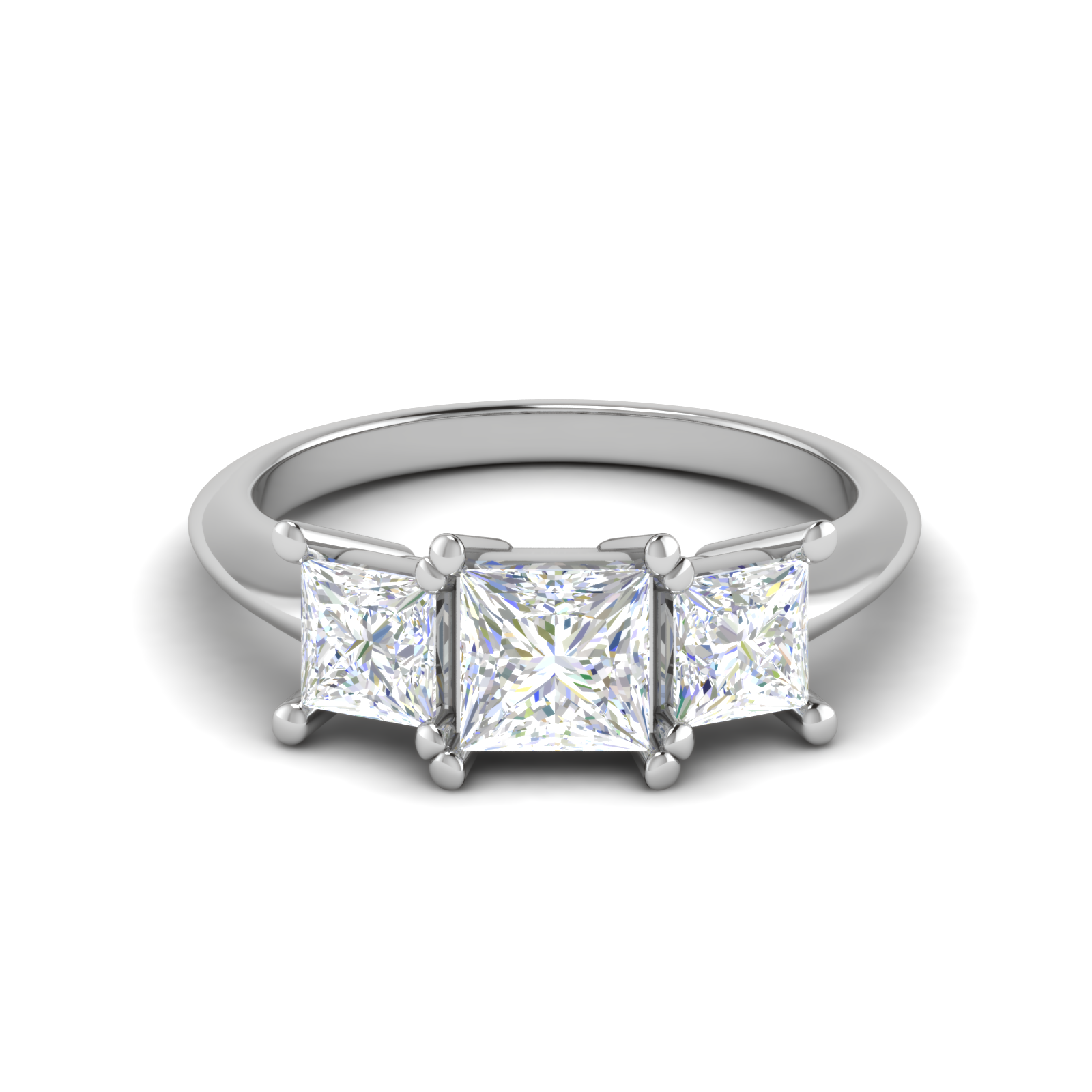 0.50cts. Princess Cut Solitaire with Diamond Platinum Ring JL PT R3 RD 131   Jewelove.US