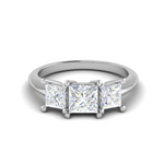 Load image into Gallery viewer, 0.50cts. Princess Cut Solitaire with Diamond Platinum Ring JL PT R3 RD 131   Jewelove.US
