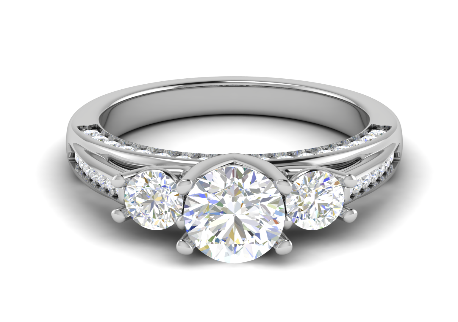 1 Carat Solitaire Diamond Accents Platinum Ring JL PT R3 RD 139   Jewelove.US