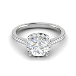 Load image into Gallery viewer, 0.50ts Solitaire Halo Diamond Shank Platinum Ring JL PT REHS1480-A   Jewelove.US

