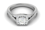 Load image into Gallery viewer, 0.50 cts Cushion Solitaire Halo Diamond Twisted Shank Platinum Ring JL PT RH CU 255   Jewelove.US
