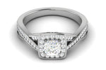 Load image into Gallery viewer, 0.50 cts Cushion Solitaire Halo Diamond Twisted Shank Platinum Ring JL PT RH CU 255   Jewelove.US
