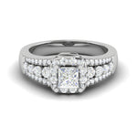 Load image into Gallery viewer, 0.30 cts. Solitaire Platinum Square Halo Diamond Split Shank Engagement Ring JL PT WB6015   Jewelove

