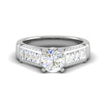 Load image into Gallery viewer, 0.50cts Solitaire Diamond Baguette Shank Platinum Ring JL PT WB5529E   Jewelove.US
