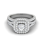 Load image into Gallery viewer, 0.30cts Solitaire Double Halo Diamond Split Shank Platinum Ring JL PT JRW1564MM   Jewelove.US
