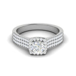 Load image into Gallery viewer, 0.50cts Solitaire Halo Diamond Split Shank Platinum Ring JL PT MHD276   Jewelove.US
