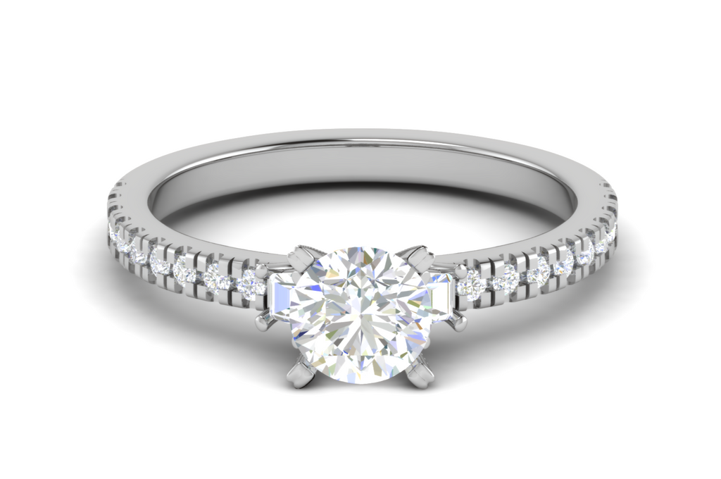 0.50cts Solitaire Platinum Diamond Shank Ring JL PT R3 RD 153   Jewelove.US