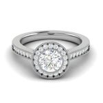 Load image into Gallery viewer, 0.70 cts Solitaire Halo Diamond Shank Platinum Ring JL PT RH RD 128   Jewelove.US
